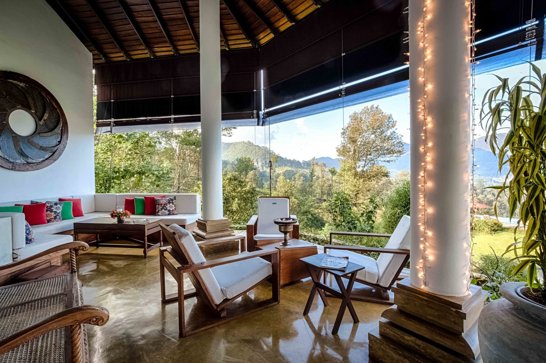 lkelle Tea & Eco Lodge 4 star Kandy Sri Lanka livingroom with view